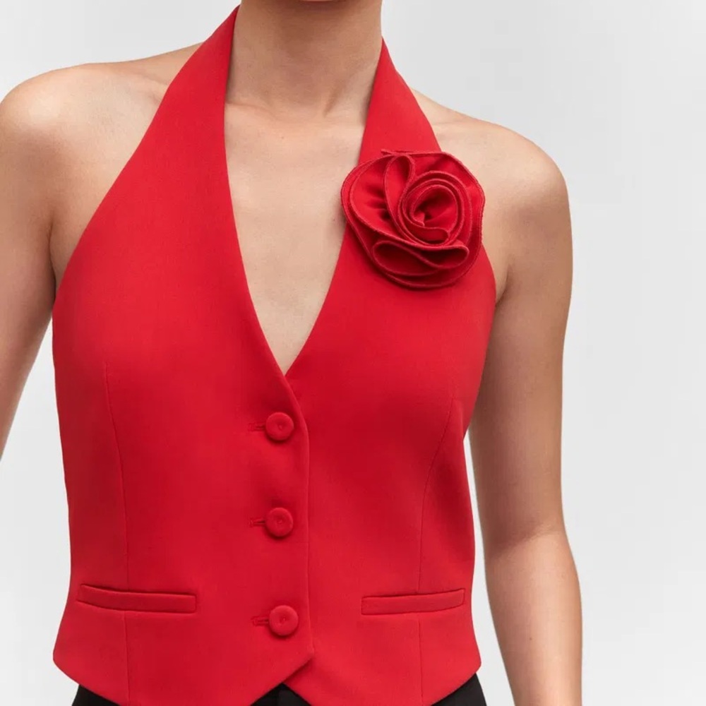 Mango Floral Detail Waistcoat